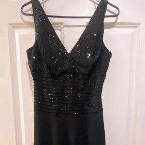 S.L. Fashions Black Sequin Midi Dress